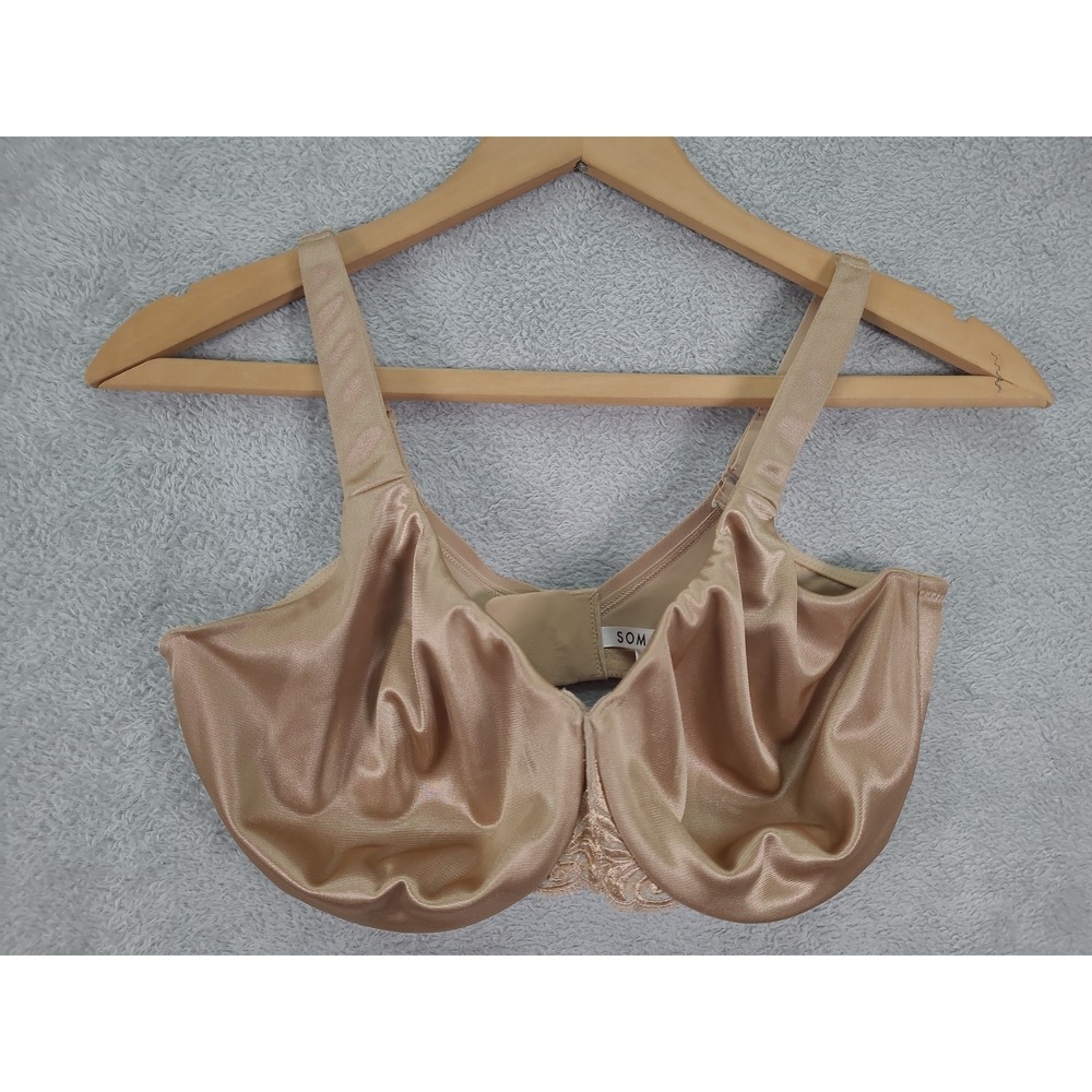 Soma Sensuous Sides Minimizer Underwire Bra 36DDD Tan Nude Lace Detail 570146200